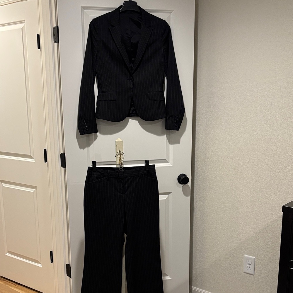 Express Women's Black Pinstripe Pantsuit